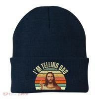 Im Telling Dad Funny Religious Christian Jesus Beanie thumb 0