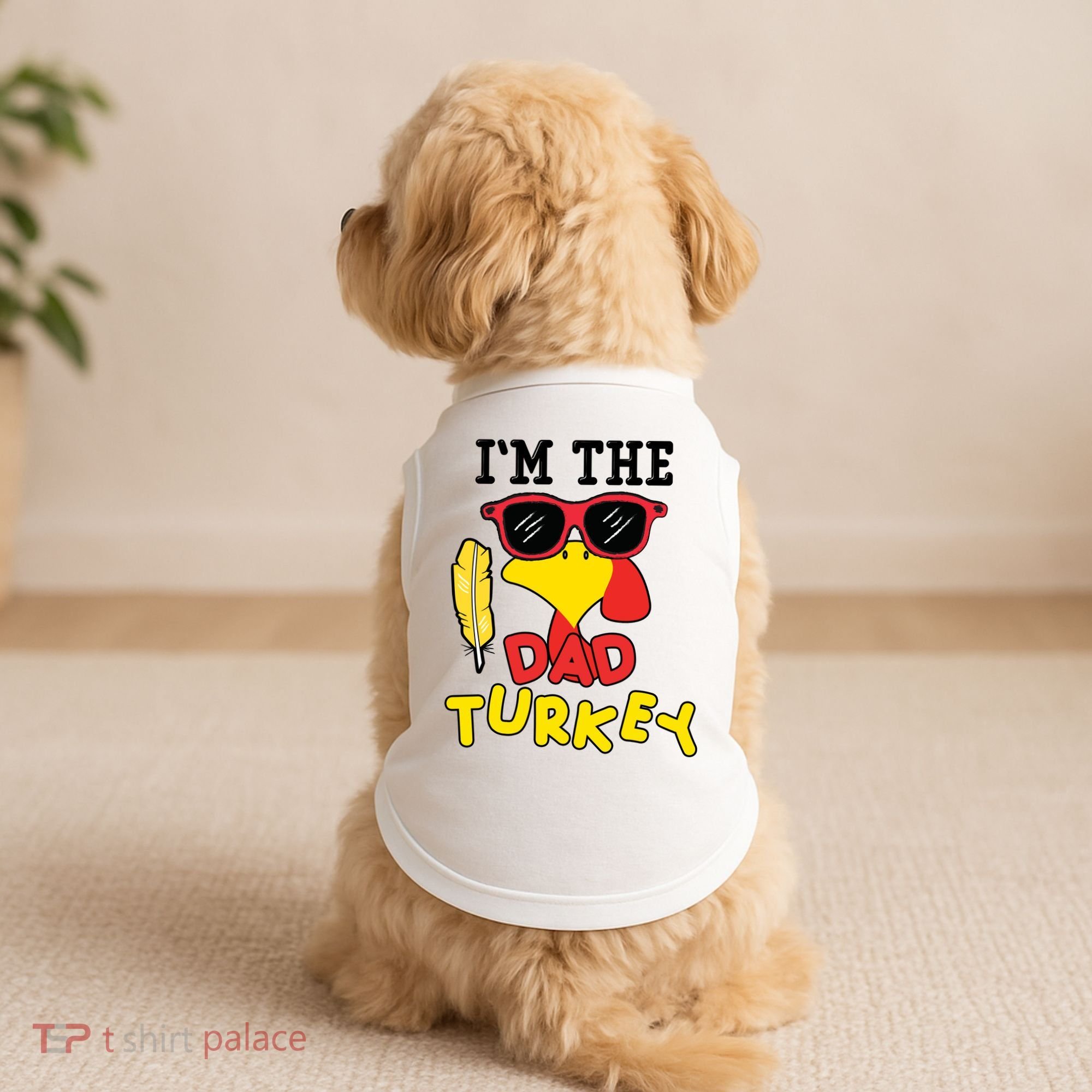 Im The Dad Turkey Funny Thanksgiving Doggie Tank