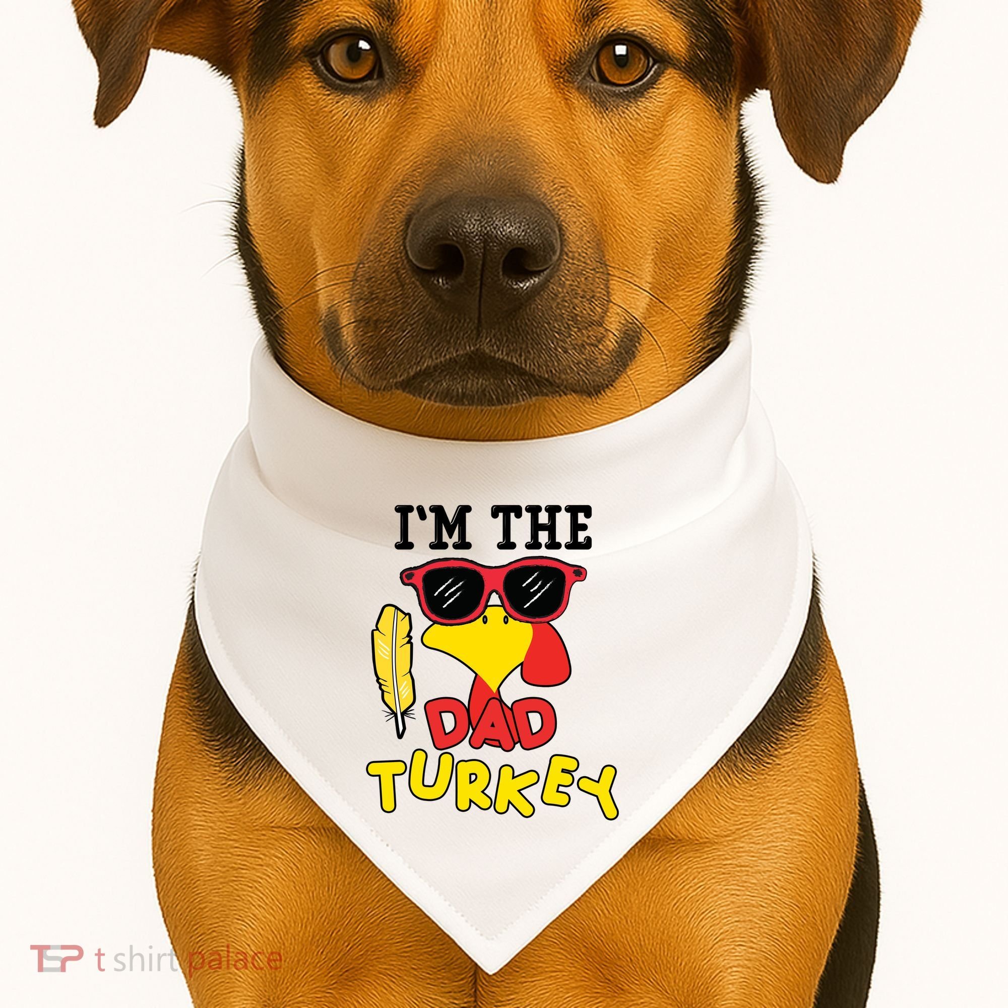 Im The Dad Turkey Funny Thanksgiving USA-Made Doggie Bandana