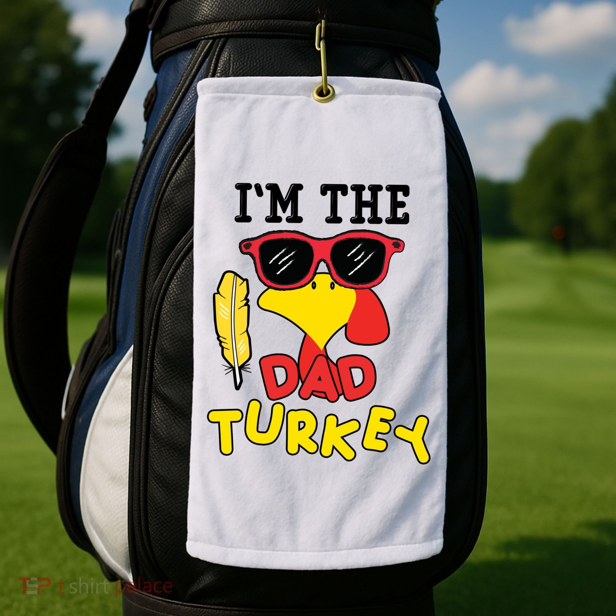 Im The Dad Turkey Funny Thanksgiving Golf Towel