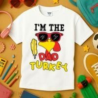 Im The Dad Turkey Funny Thanksgiving Kids T-Shirt thumb 3