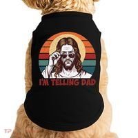 Im Telling Dad Funny Jesus Sayings Bible Verse Fathers Day Doggie Tank thumb 0