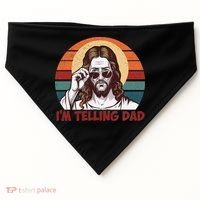 Im Telling Dad Funny Jesus Sayings Bible Verse Fathers Day USA-Made Doggie Bandana thumb 0
