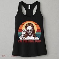 Im Telling Dad Funny Jesus Sayings Bible Verse Fathers Day Women's Tank Top thumb 3