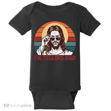 Im Telling Dad Funny Jesus Sayings Bible Verse Fathers Day Baby Bodysuit