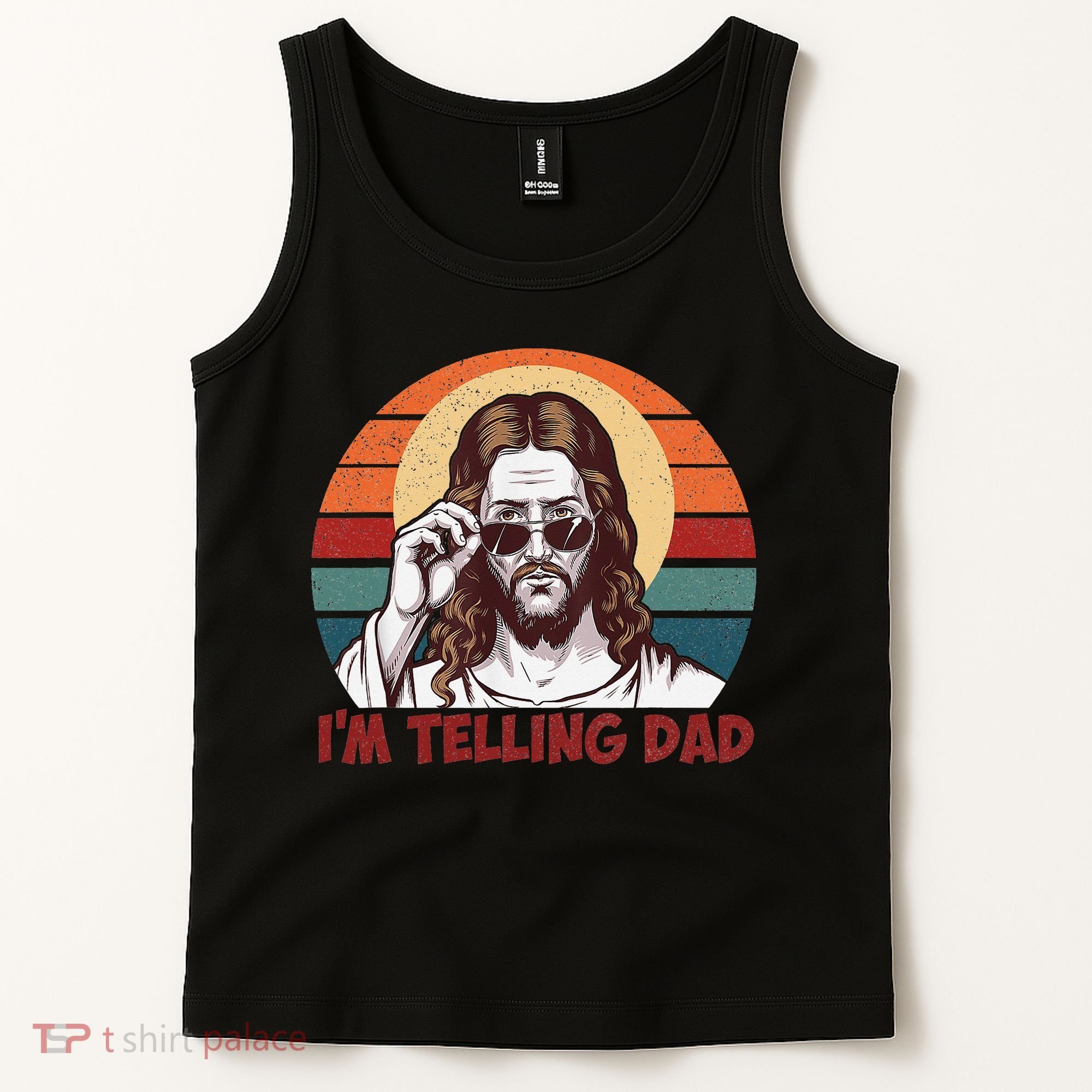 Im Telling Dad Funny Jesus Sayings Bible Verse Fathers Day Tank Top