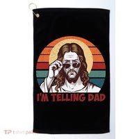 Im Telling Dad Funny Jesus Sayings Bible Verse Fathers Day Golf Towel thumb 0