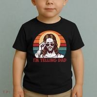 Im Telling Dad Funny Jesus Sayings Bible Verse Fathers Day Toddler T-Shirt thumb 2