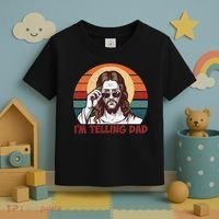 Im Telling Dad Funny Jesus Sayings Bible Verse Fathers Day Toddler T-Shirt thumb 3