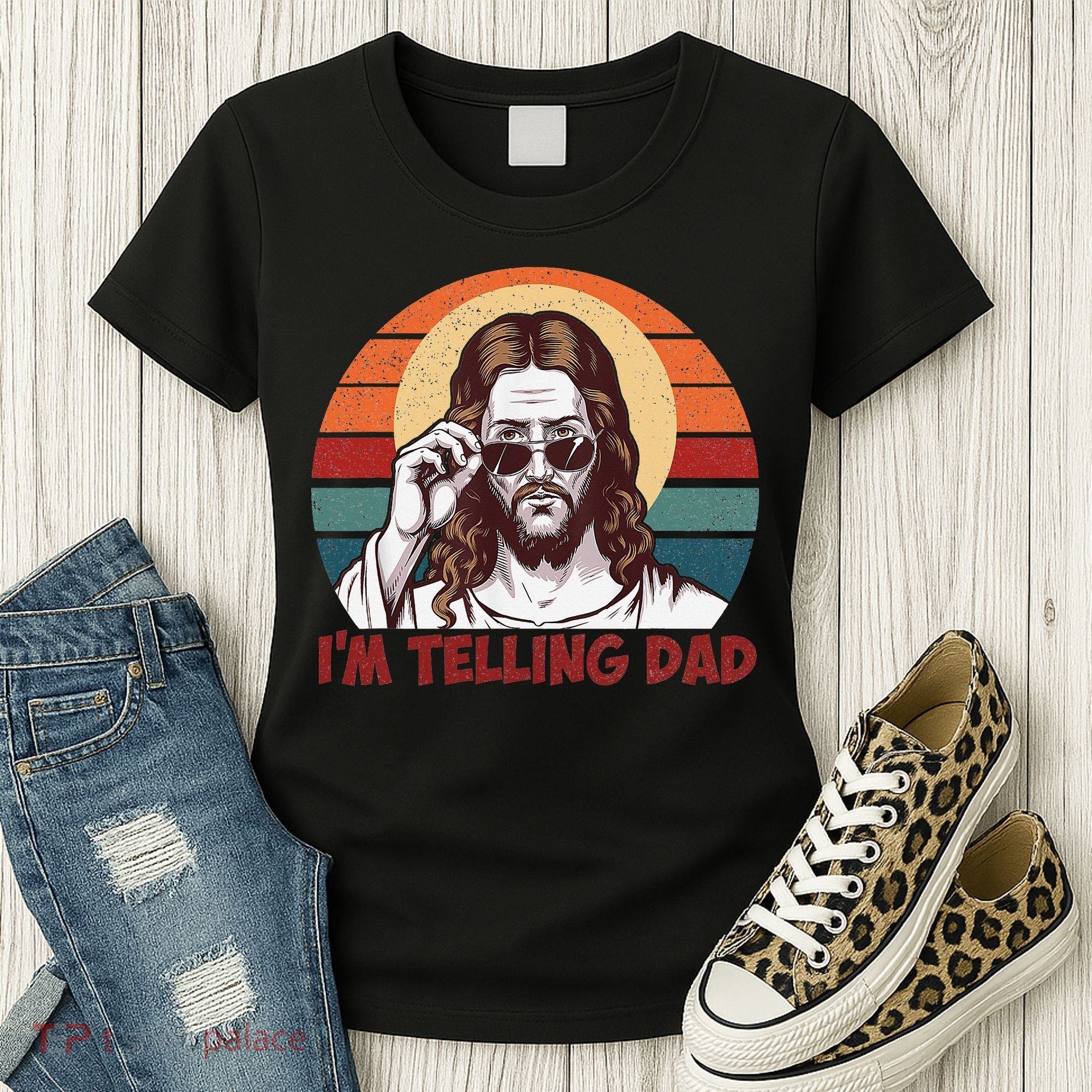 Im Telling Dad Funny Jesus Sayings Bible Verse Fathers Day Women's T-Shirt