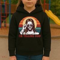 Im Telling Dad Funny Jesus Sayings Bible Verse Fathers Day Kids Hoodie thumb 3