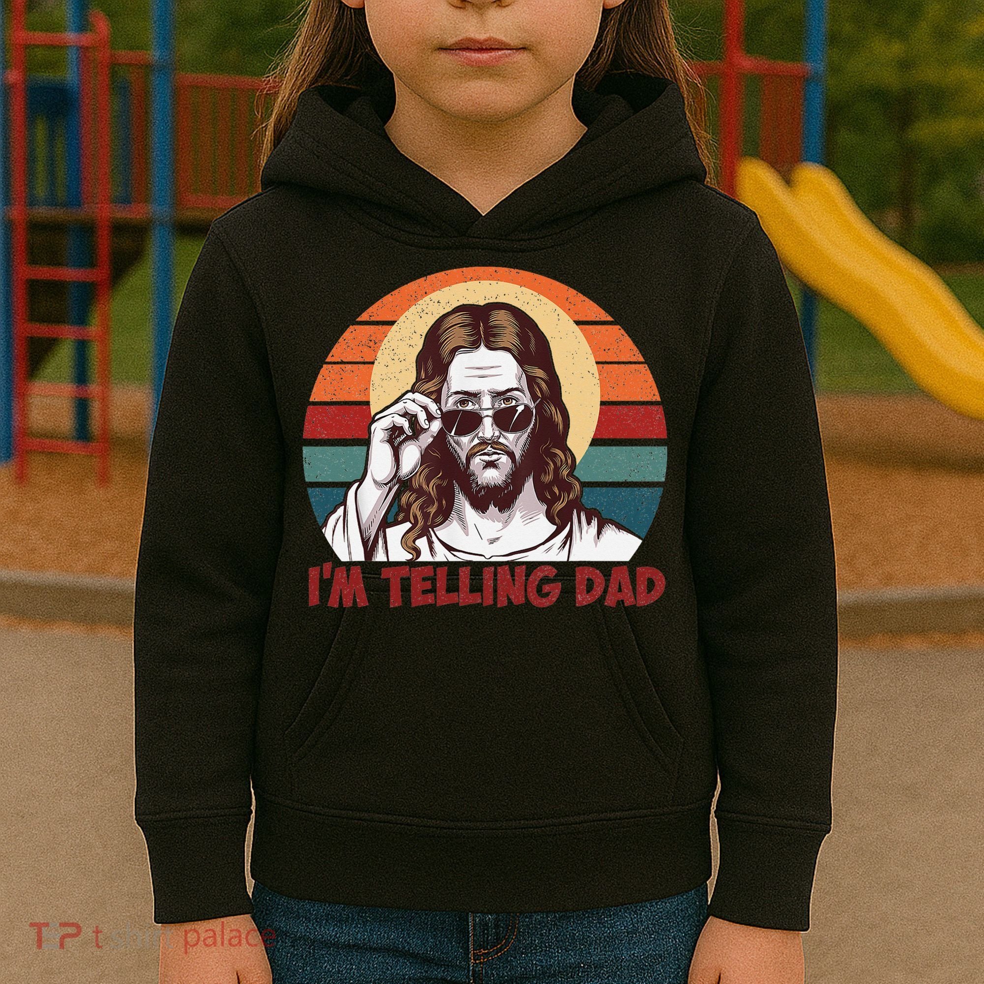 Im Telling Dad Funny Jesus Sayings Bible Verse Fathers Day Kids Hoodie