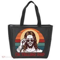Im Telling Dad Funny Jesus Sayings Bible Verse Fathers Day Tote Bag thumb 0