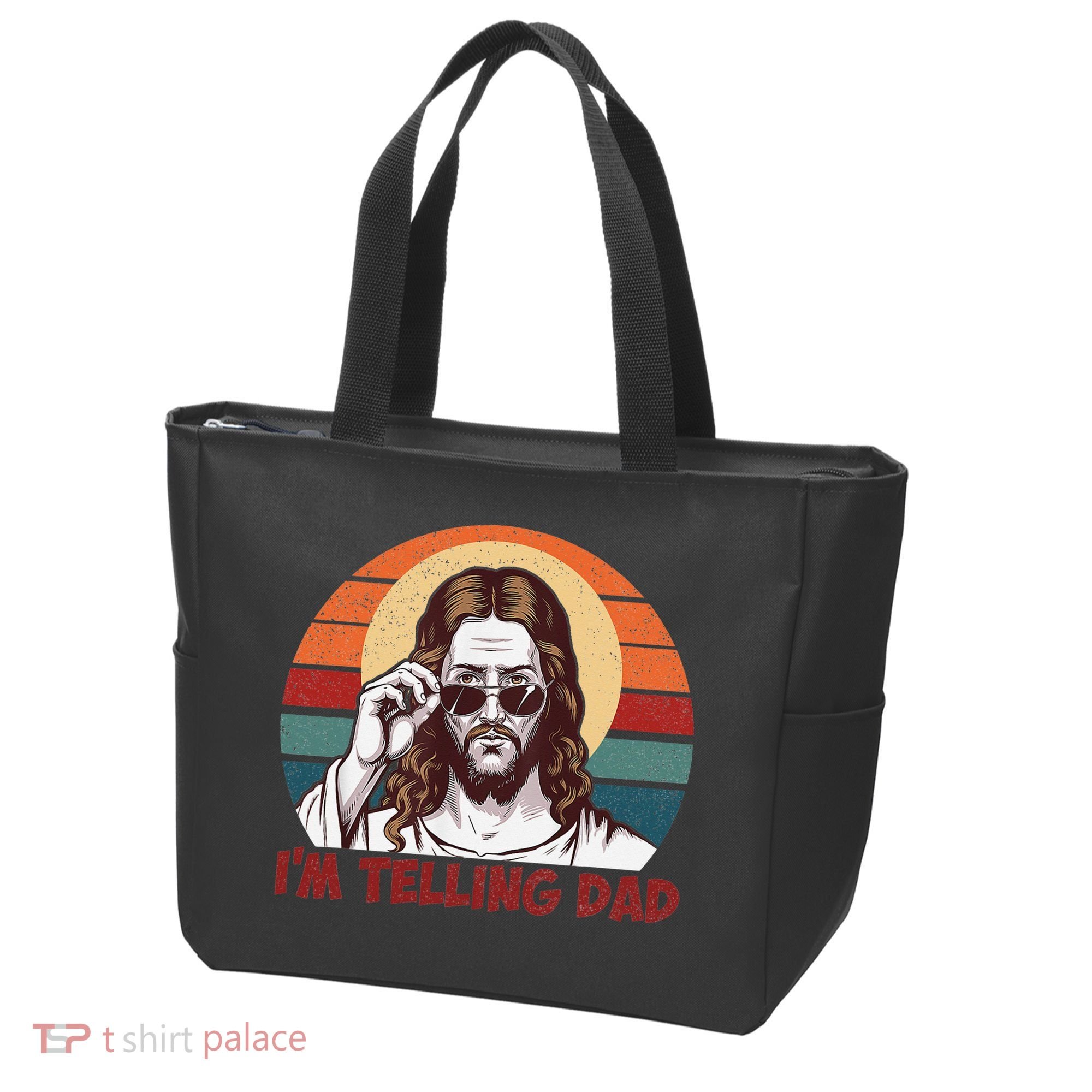 Im Telling Dad Funny Jesus Sayings Bible Verse Fathers Day Tote Bag