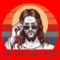 Im Telling Dad Funny Jesus Sayings Bible Verse Fathers Day Santa Hat thumb 1
