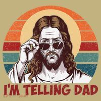 Im Telling Dad Funny Jesus Sayings Bible Verse Fathers Day Polo thumb 2