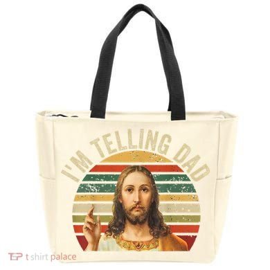 IM Telling Dad Funny Religious Christian Jesus Meme Tote Bag