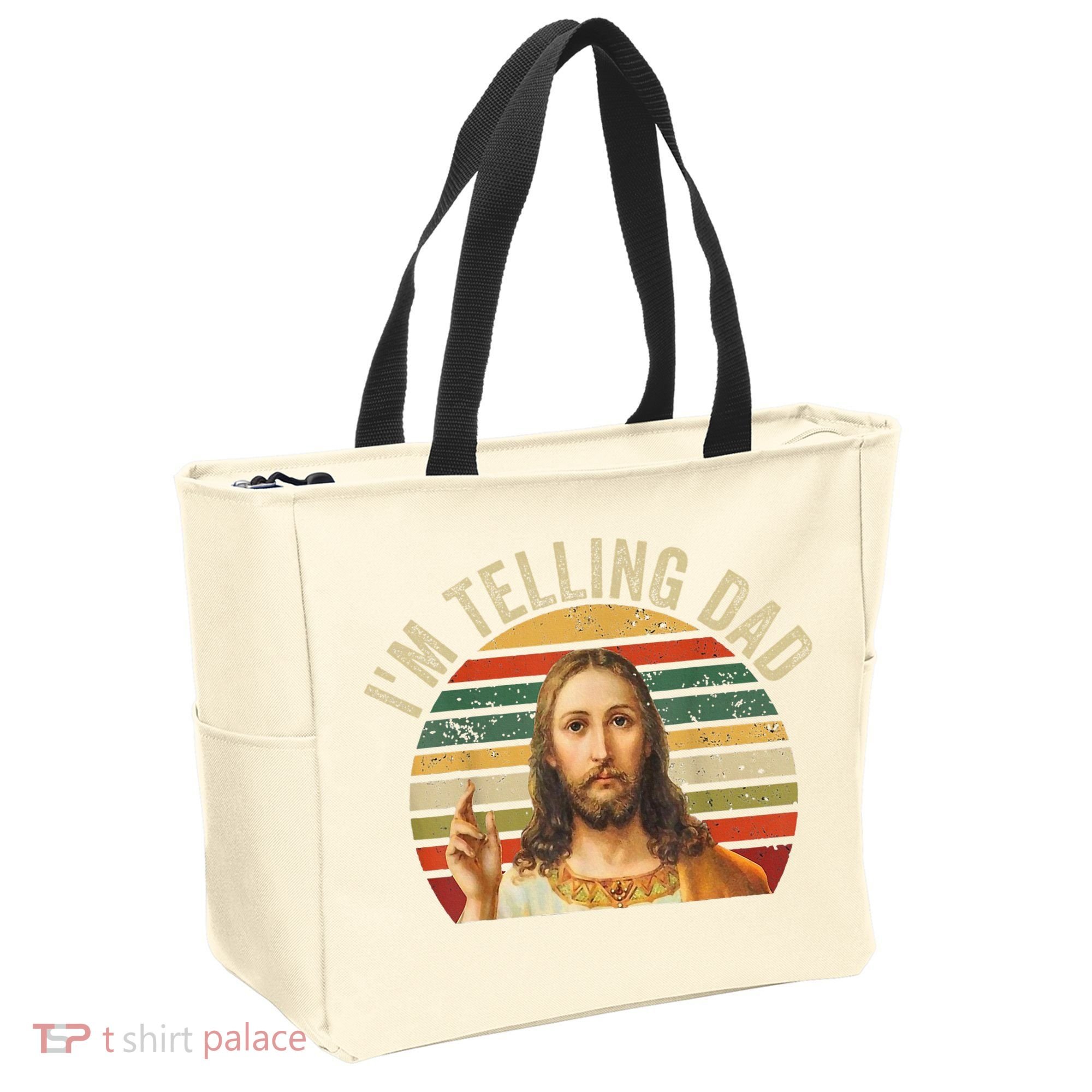 IM Telling Dad Funny Religious Christian Jesus Meme Tote Bag