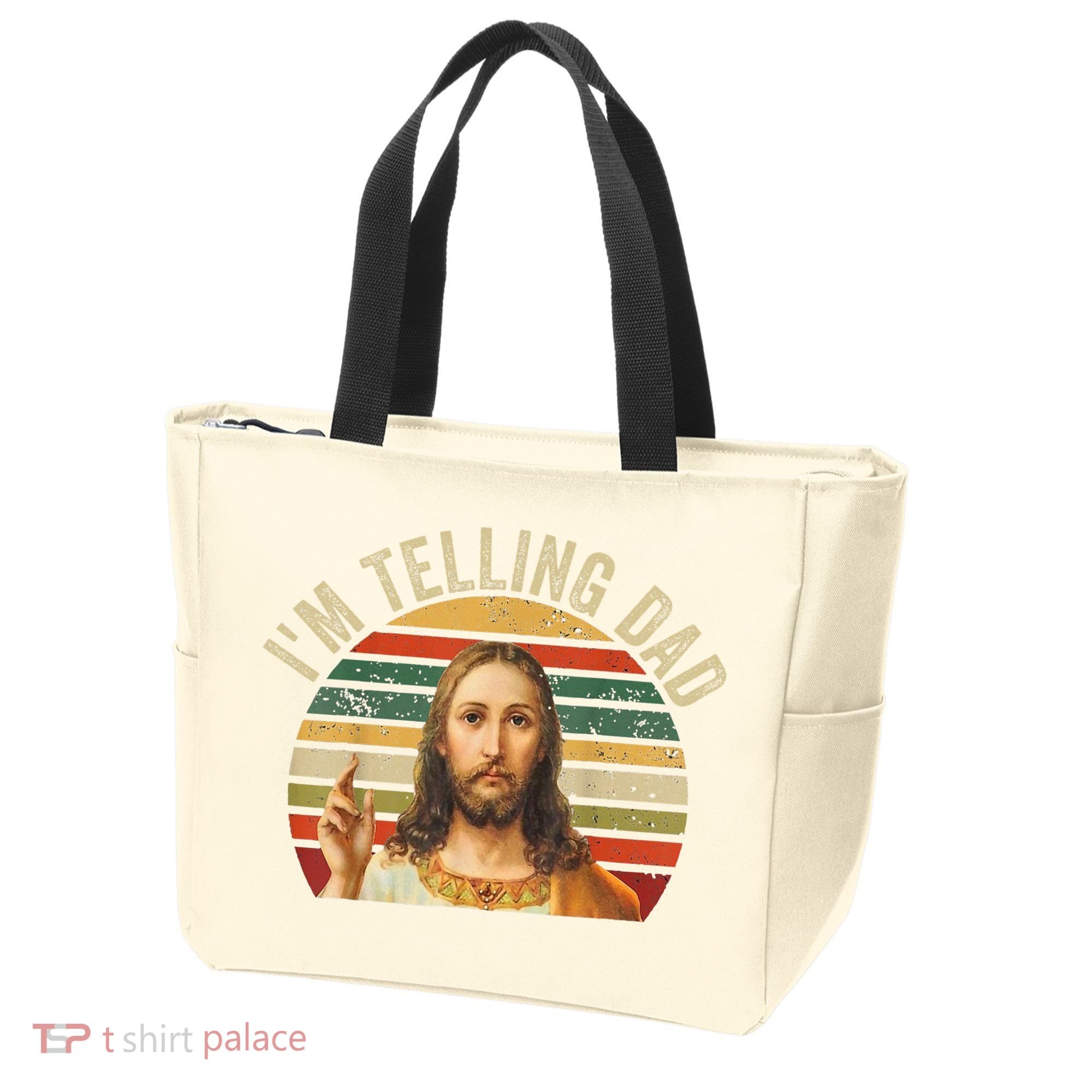 IM Telling Dad Funny Religious Christian Jesus Meme Tote Bag