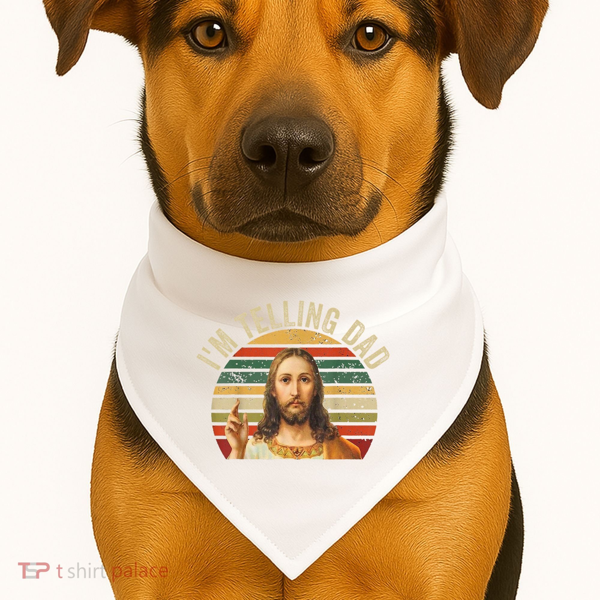 IM Telling Dad Funny Religious Christian Jesus Meme USA-Made Doggie Bandana