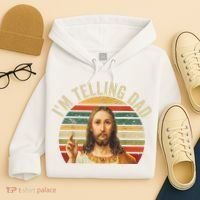 IM Telling Dad Funny Religious Christian Jesus Meme Hoodie thumb 4