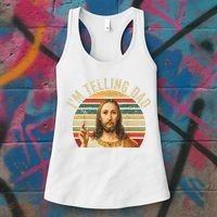 IM Telling Dad Funny Religious Christian Jesus Meme Women's Tank Top thumb 3