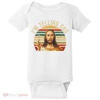 IM Telling Dad Funny Religious Christian Jesus Meme Baby Bodysuit thumb 0