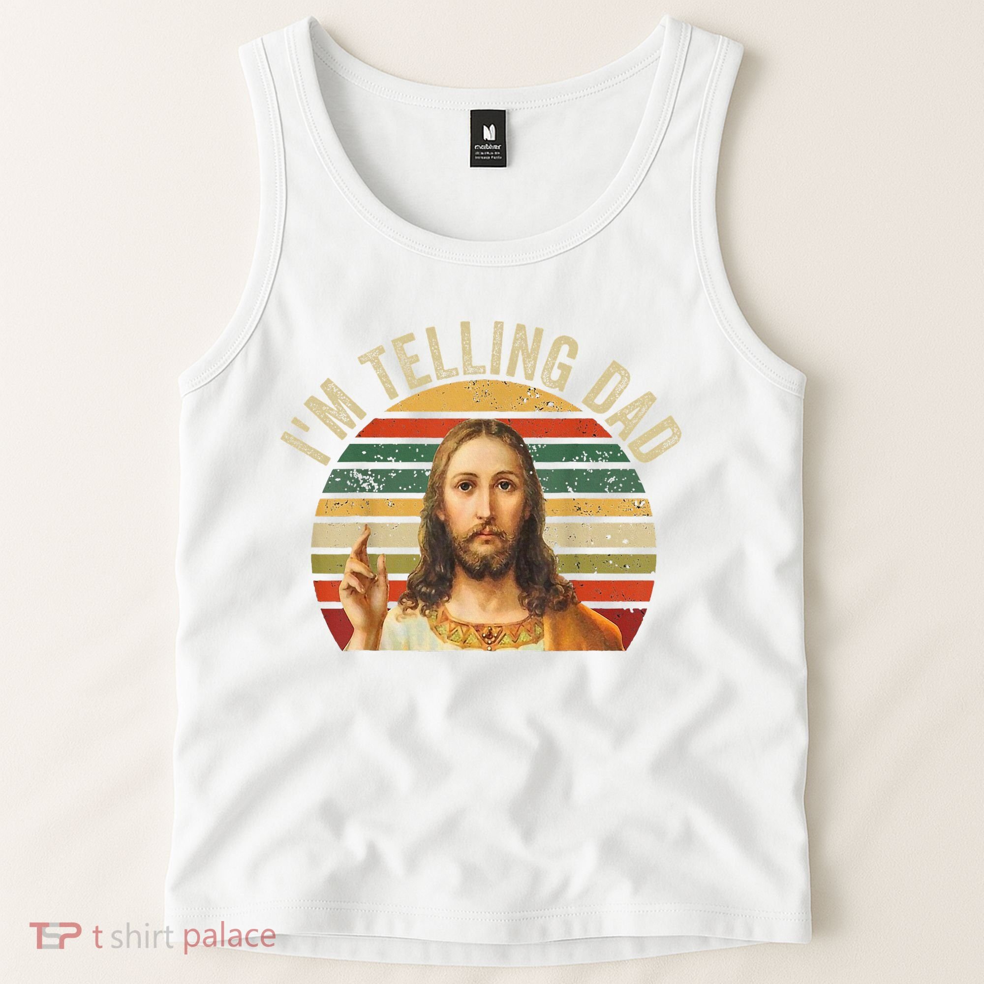 IM Telling Dad Funny Religious Christian Jesus Meme Tank Top