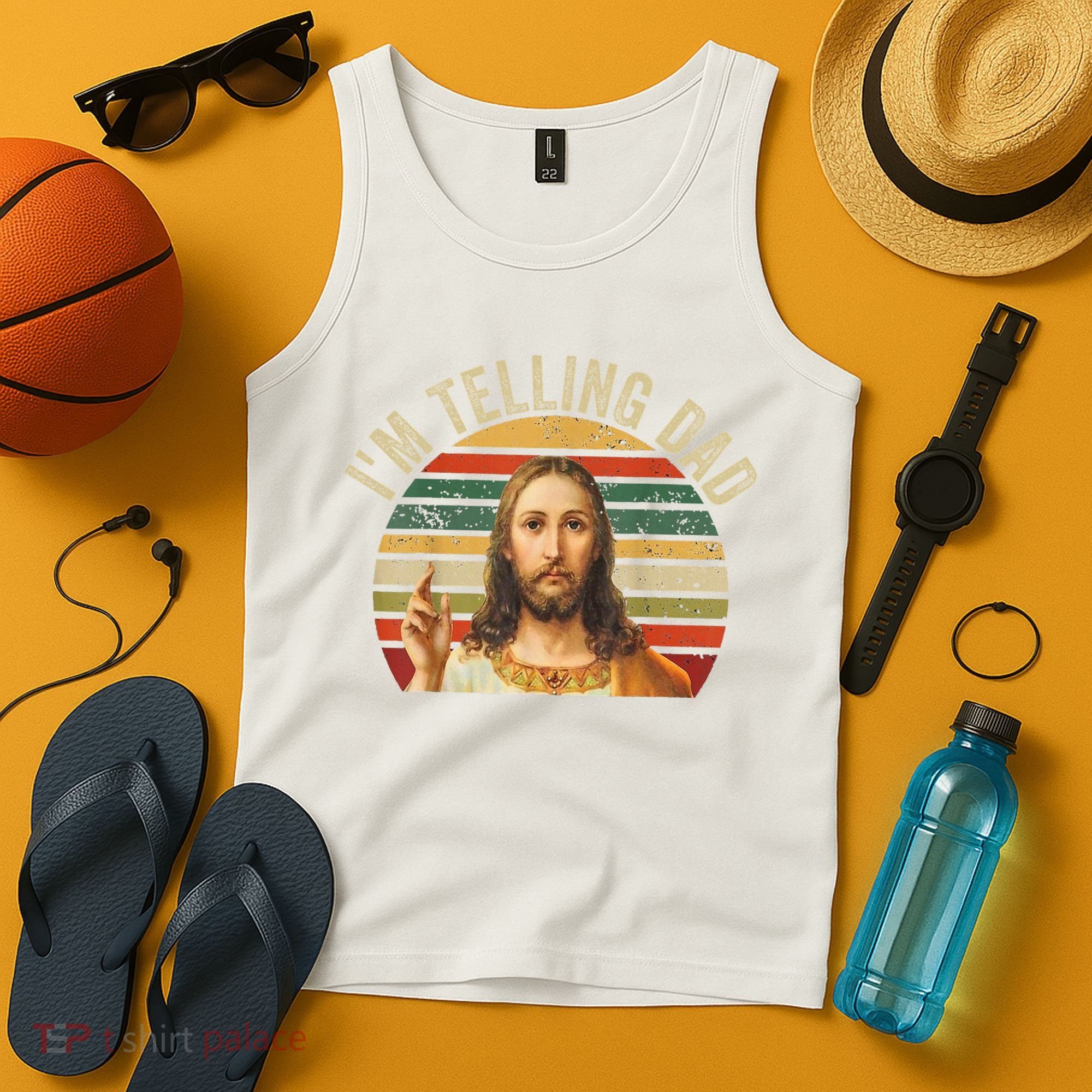 IM Telling Dad Funny Religious Christian Jesus Meme Tank Top