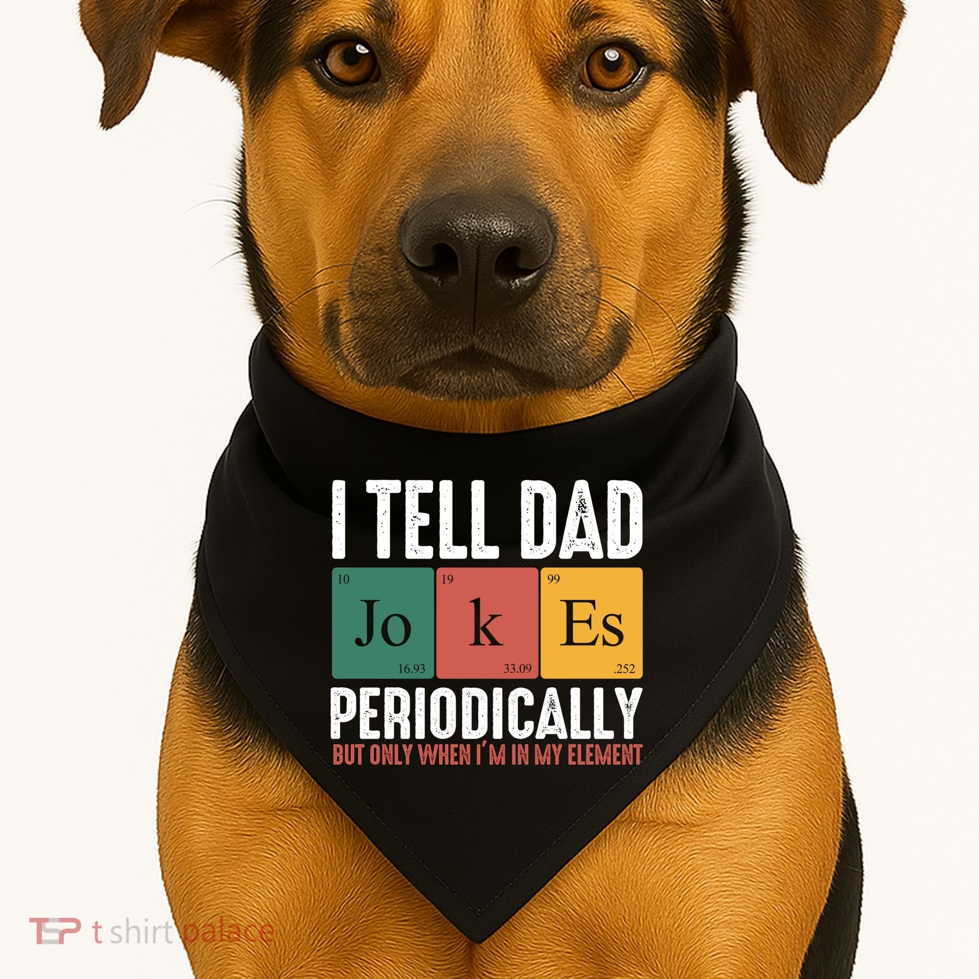 I Tell Dad Jokes Periodically Dad Funny USA-Made Doggie Bandana
