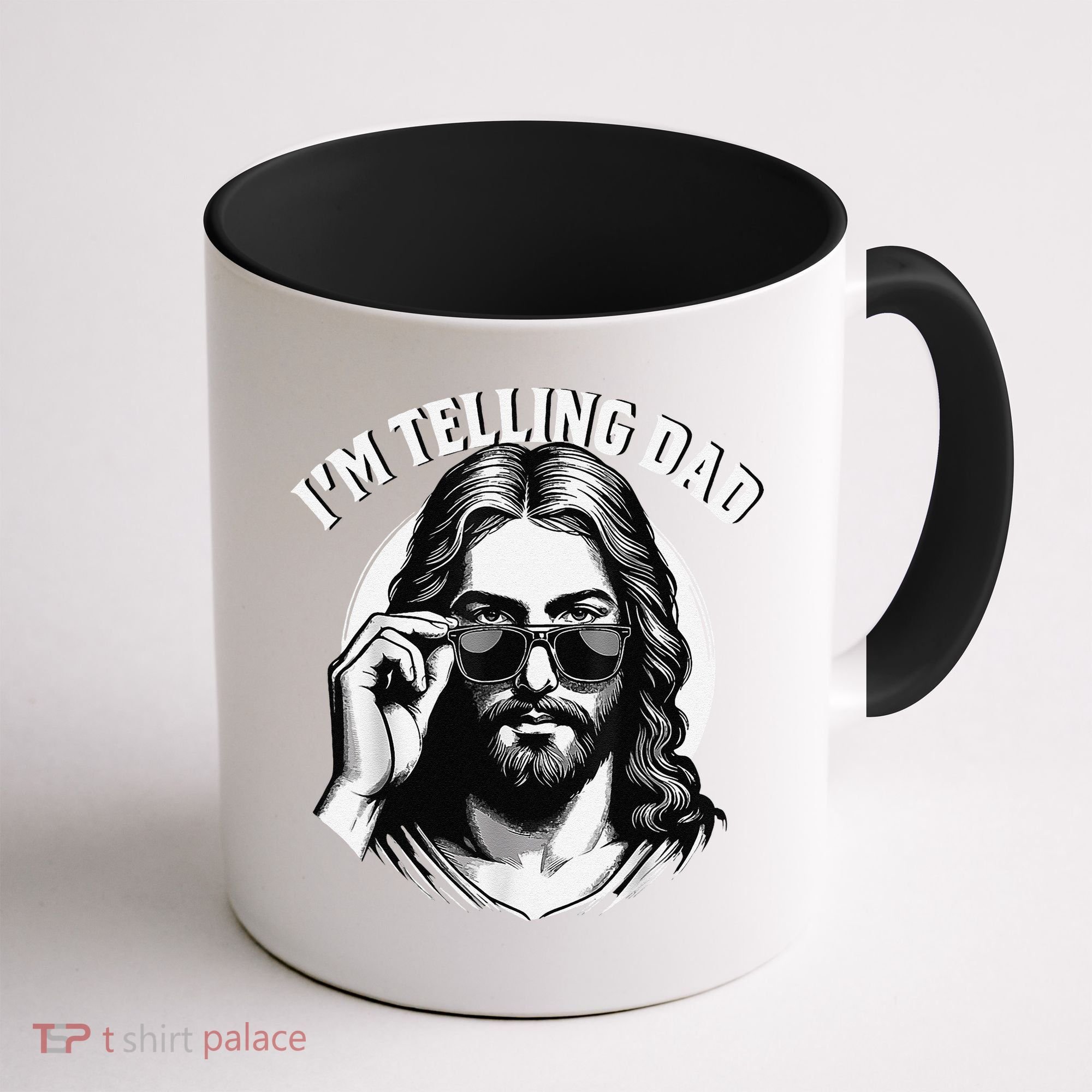 IM Telling Dad Jesus Wearing Sunglasses Coffee Mug