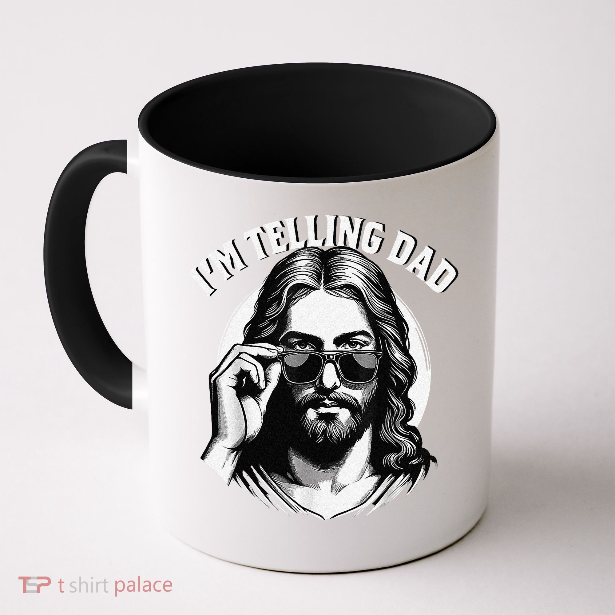 IM Telling Dad Jesus Wearing Sunglasses Coffee Mug