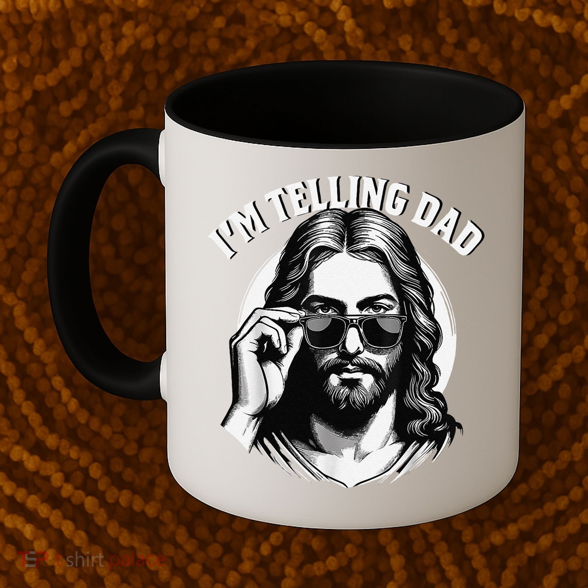 IM Telling Dad Jesus Wearing Sunglasses Coffee Mug