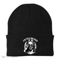 IM Telling Dad Jesus Wearing Sunglasses Beanie thumb 0