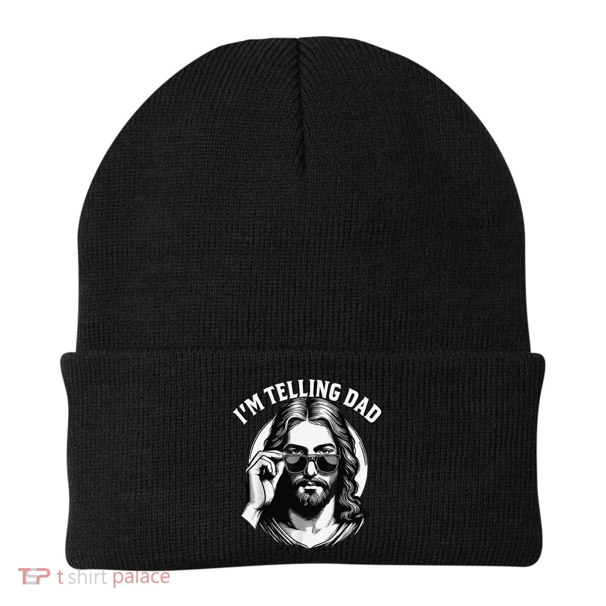 IM Telling Dad Jesus Wearing Sunglasses Beanie