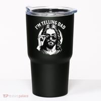 IM Telling Dad Jesus Wearing Sunglasses Tumbler thumb 0