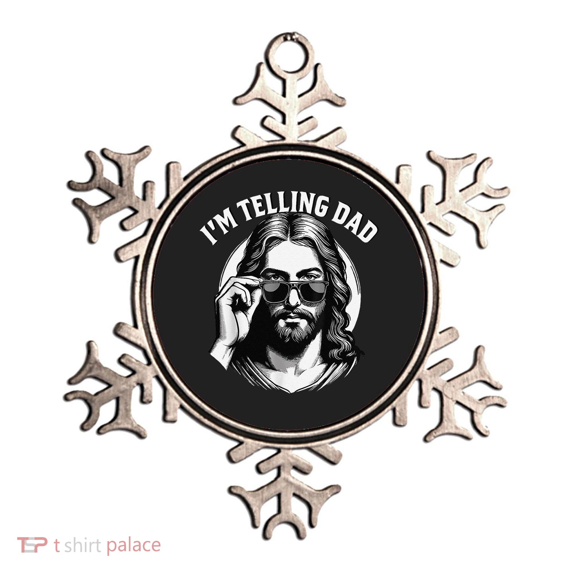 IM Telling Dad Jesus Wearing Sunglasses Ornament