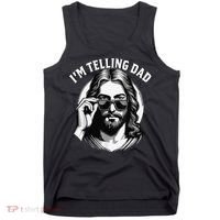IM Telling Dad Jesus Wearing Sunglasses Tank Top thumb 0