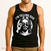 IM Telling Dad Jesus Wearing Sunglasses Tank Top thumb 3