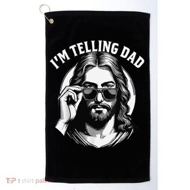 IM Telling Dad Jesus Wearing Sunglasses Golf Towel