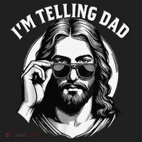 IM Telling Dad Jesus Wearing Sunglasses Golf Towel thumb 3