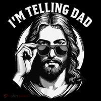 IM Telling Dad Jesus Wearing Sunglasses Kids Sweatshirt thumb 2
