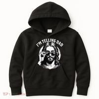 IM Telling Dad Jesus Wearing Sunglasses Kids Hoodie thumb 0