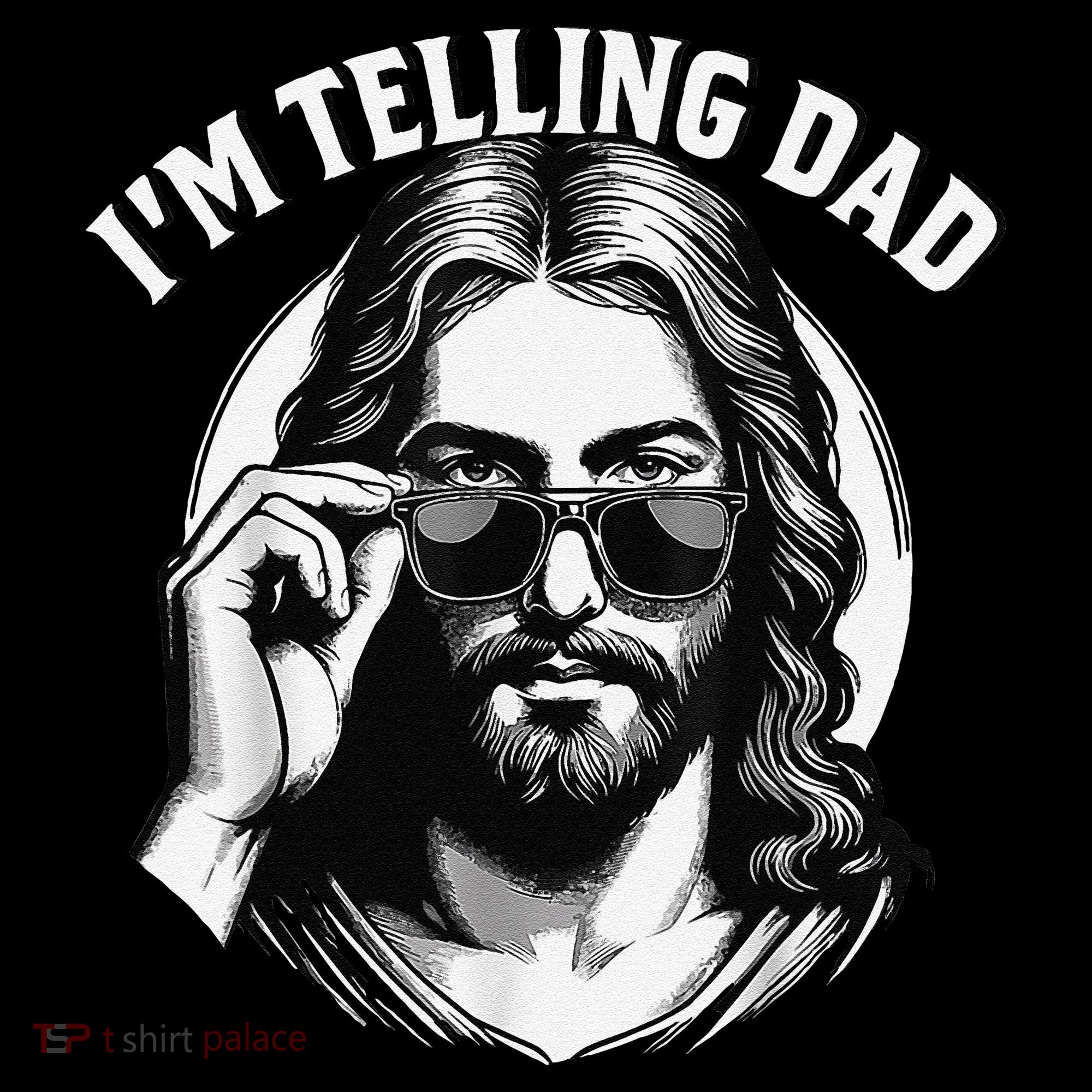 IM Telling Dad Jesus Wearing Sunglasses Tote Bag