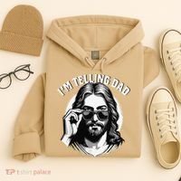 IM Telling Dad Jesus Wearing Sunglasses Hoodie thumb 4