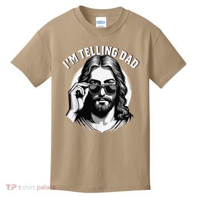 IM Telling Dad Jesus Wearing Sunglasses Kids T-Shirt