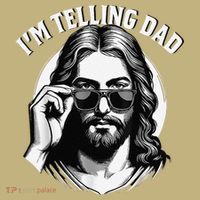 IM Telling Dad Jesus Wearing Sunglasses Kids T-Shirt thumb 2