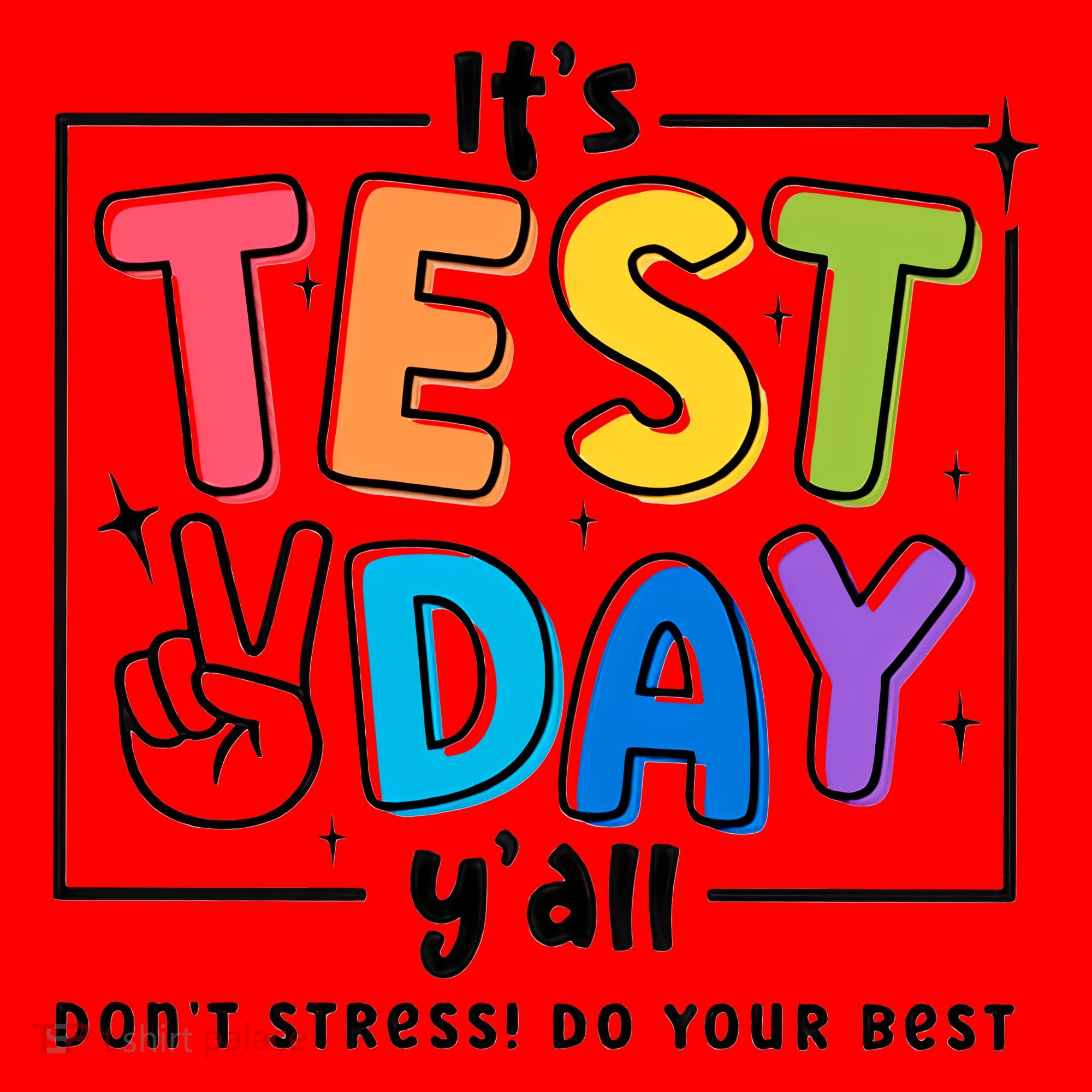 It's Test Day Y'all Don't Stress Do Your Best Testing Day Teacher Stude Santa Hat