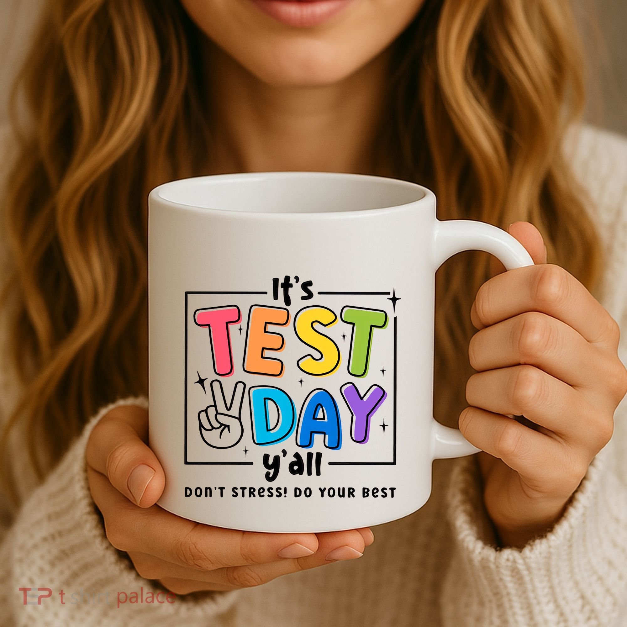 It's Test Day Y'all Don't Stress Do Your Best Testing Day Teacher Stude Coffee Mug