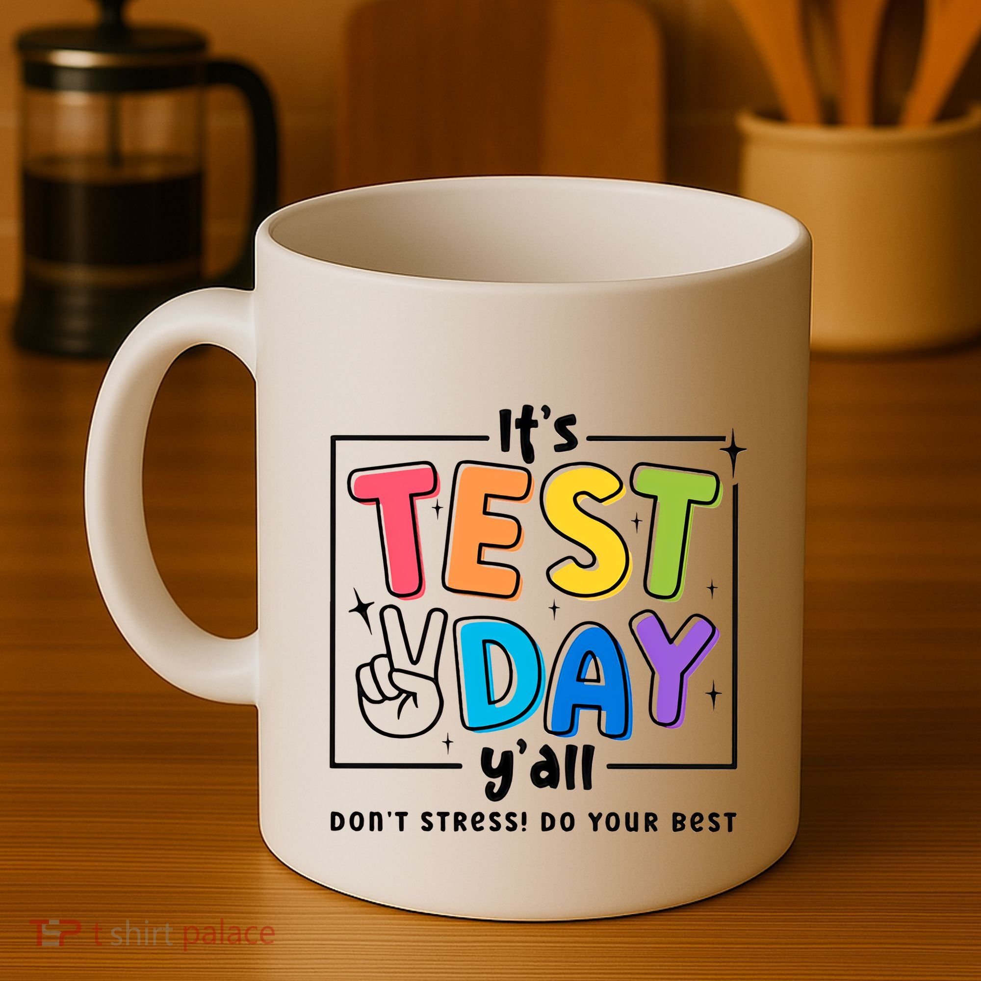 It's Test Day Y'all Don't Stress Do Your Best Testing Day Teacher Stude Coffee Mug